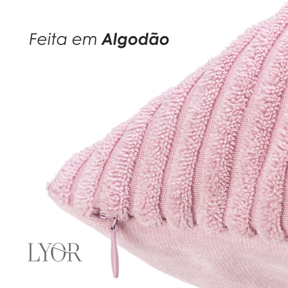 Capa para Almofada Alegria 45cm x 45cm Rosa Poliéster - Lyor