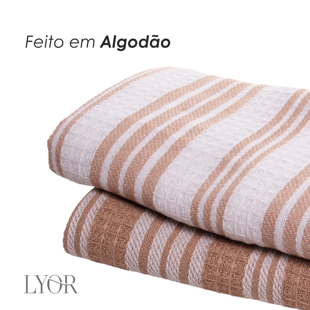 Conjunto 2 Panos de Prato Verona Creme Algodão - Lyor