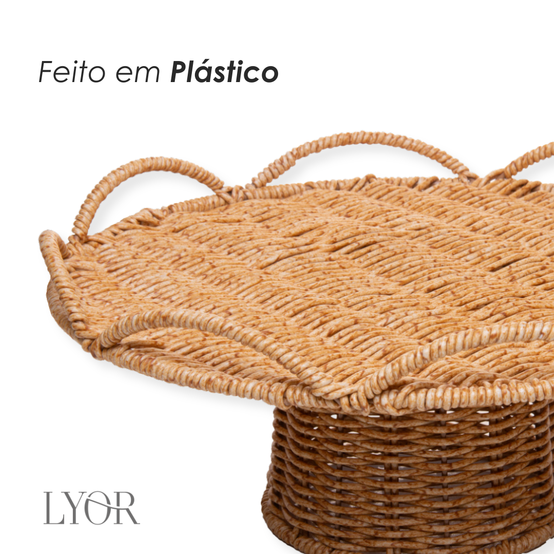 Prato para Bolo com Pé Bali 25cm x 25cm x 12,5cm Plástico - Lyor