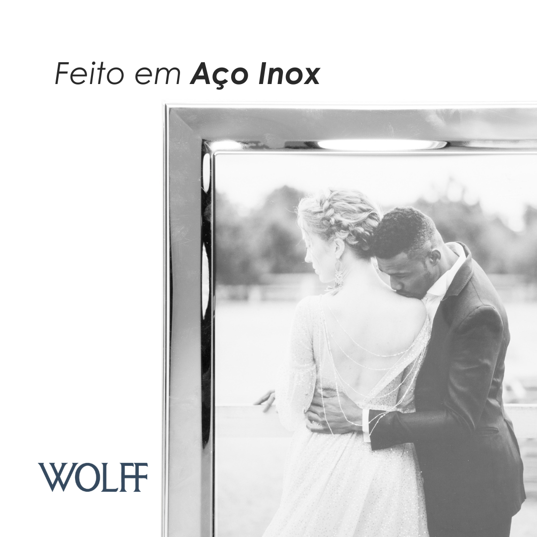 Porta-Retrato 20cm x 25cm Prata Aço Inox - Wolff