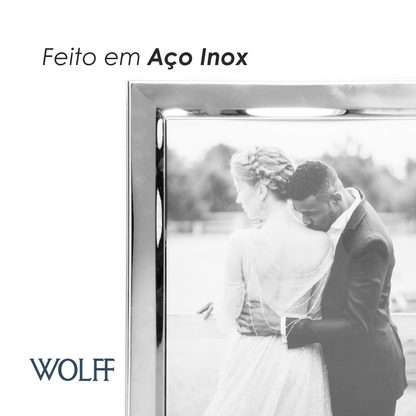 Porta-Retrato 20cm x 25cm Prata Aço Inox - Wolff