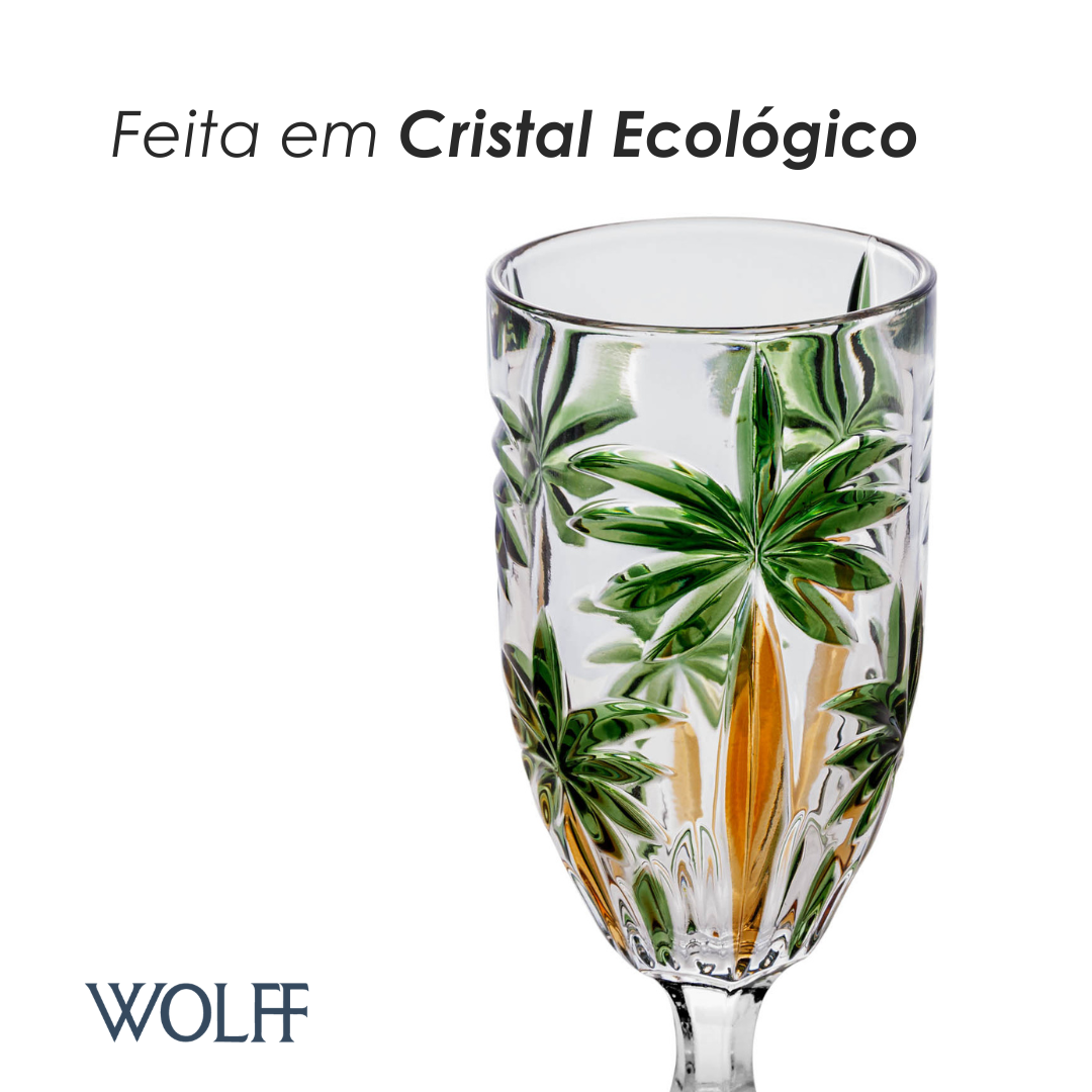 Taça Palm Tree Handpaint 450ml Cristal Ecológico - Wolff