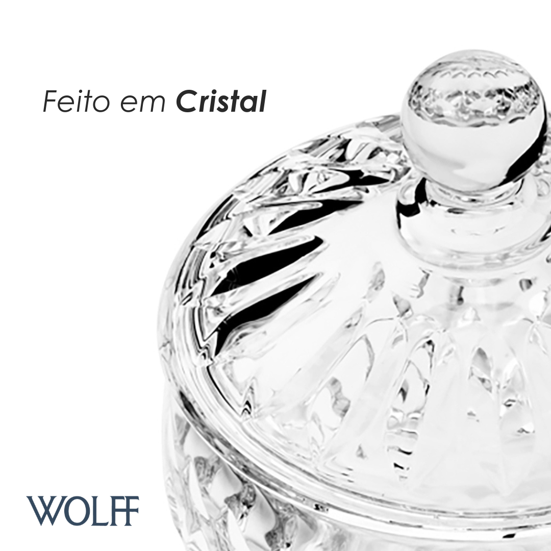 Potiche Decorativo de Cristal Louise 11cm x 11cm - Wolff