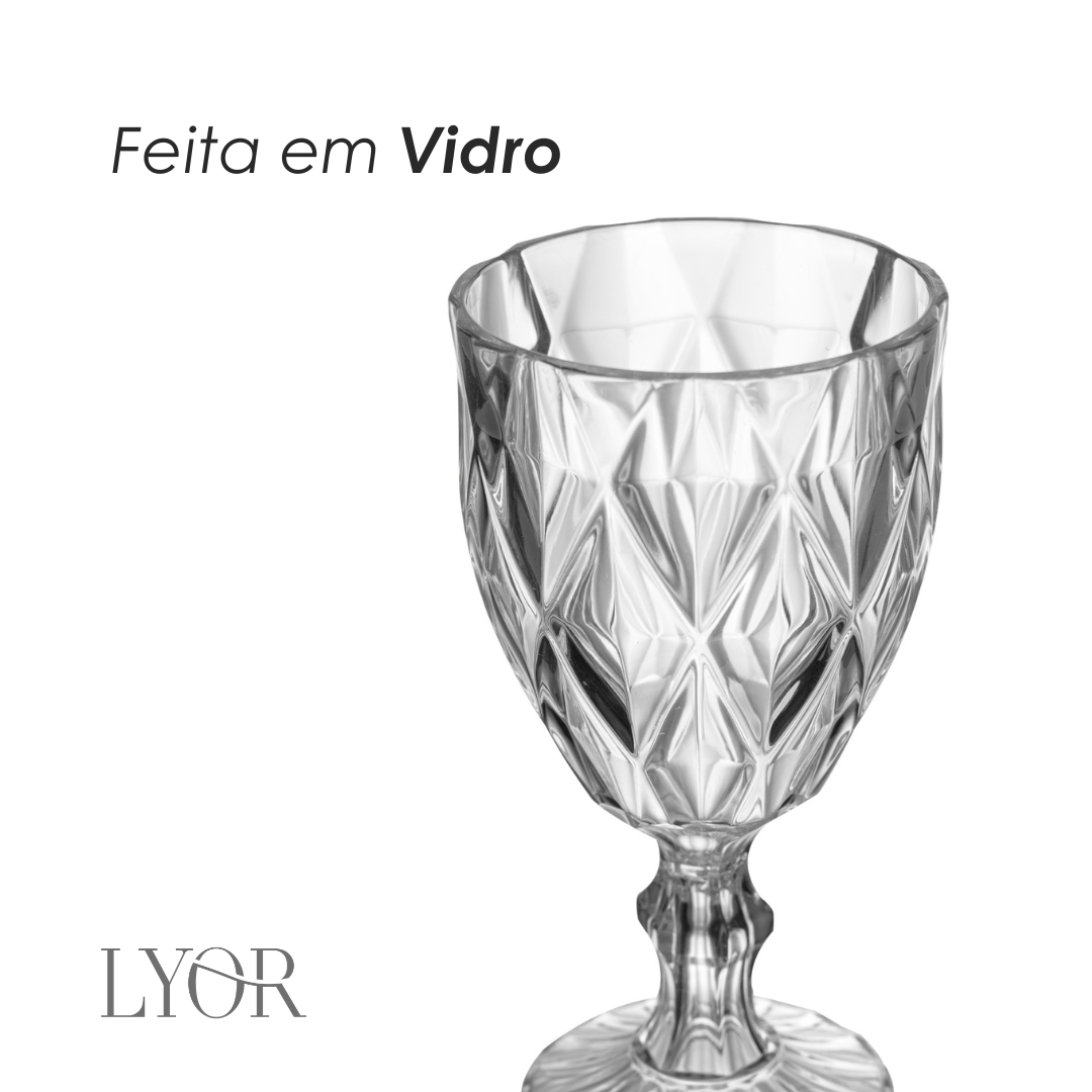 Taça de Vinho Diamond 265ml Vidro - Lyor