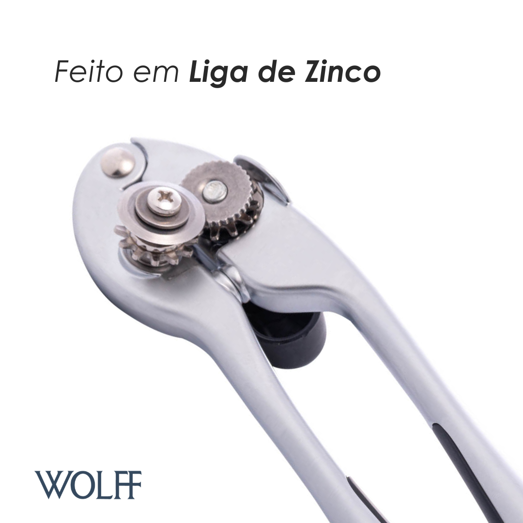 Abridor de Lata em Liga de Zinco Cabo Antiderrapante Chef Pro 16,5cm - Wolff