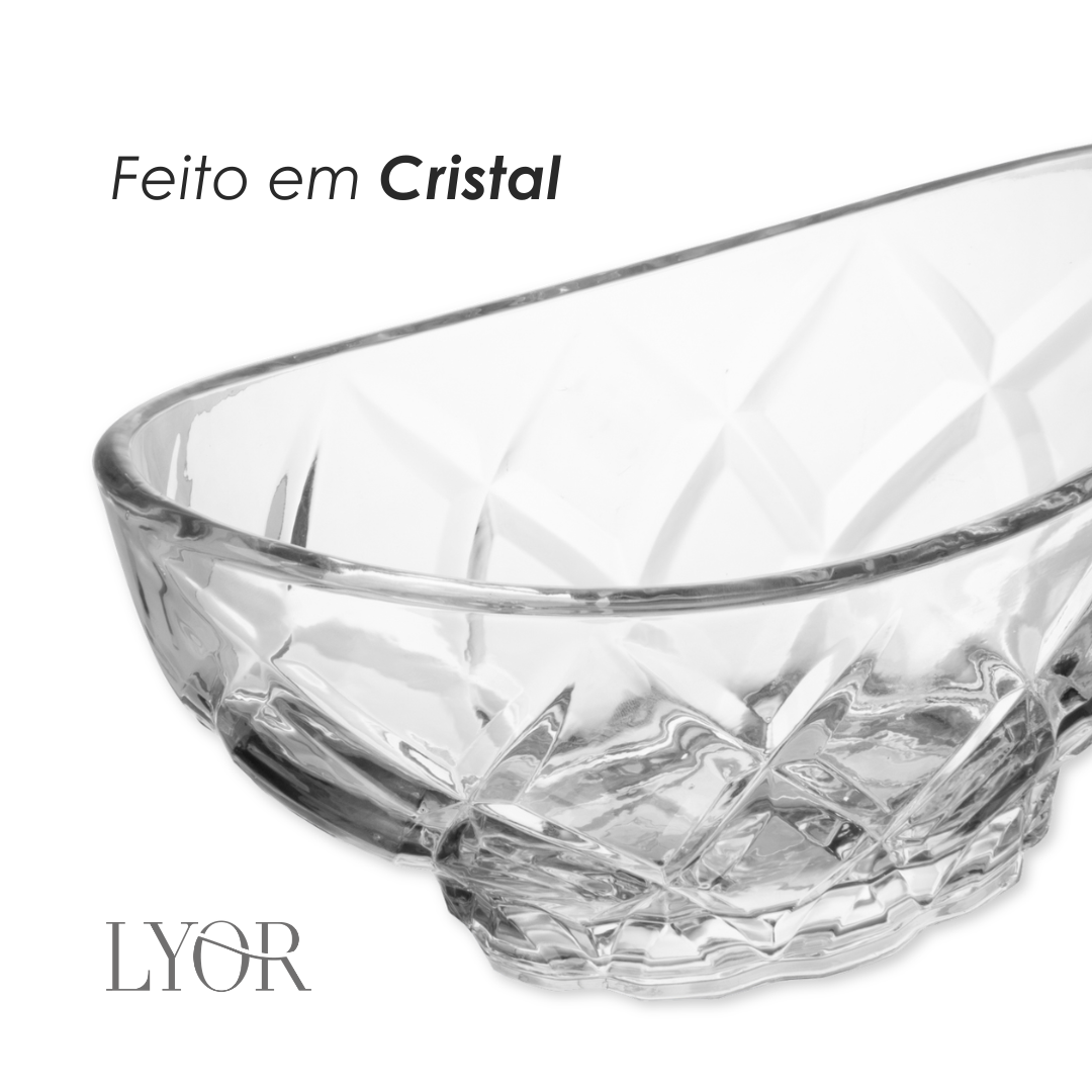Centro de Mesa Deli Diamond 28cm x 15cm x 13,5cm Cristal - Lyor