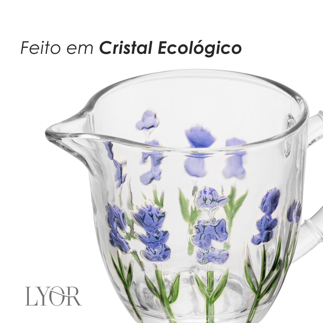 Leiteira Lavanda Hand Painting 240ml Cristal Ecológico - Lyor