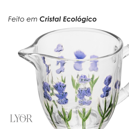 Leiteira Lavanda Hand Painting 240ml Cristal Ecológico - Lyor