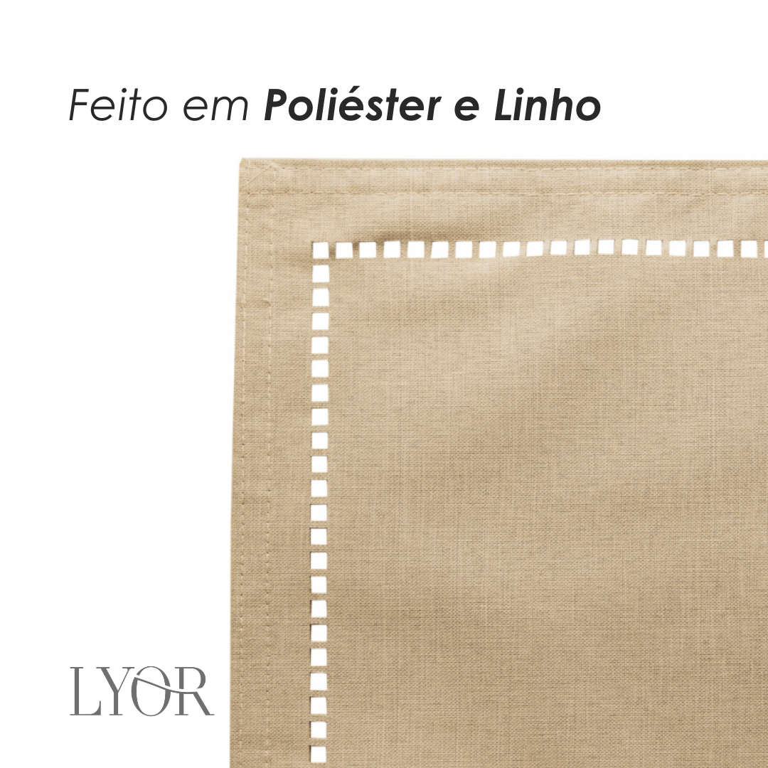 Lugar Americano de Poliéster e Linho Lévis Bege - Lyor