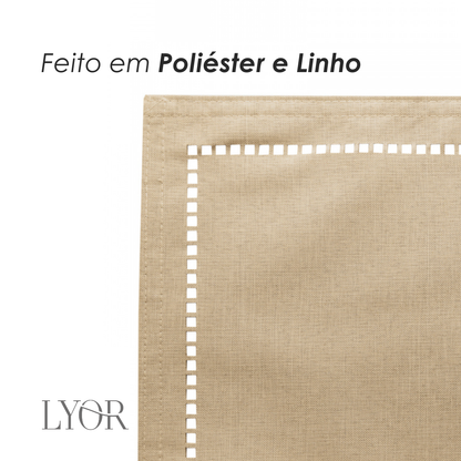 Lugar Americano de Poliéster e Linho Lévis Bege - Lyor