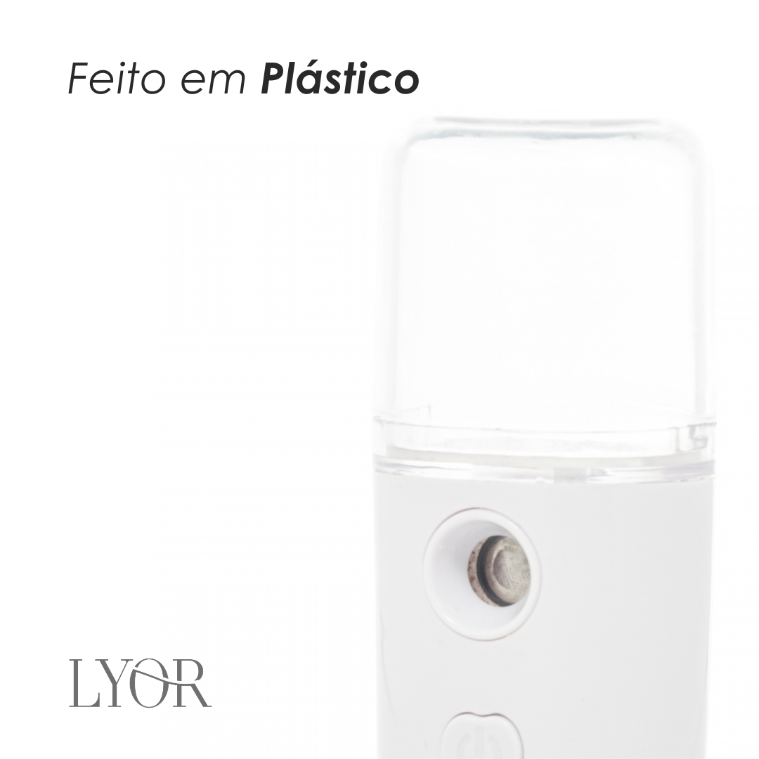 Umidificador de Ar Portátil de Plástico Recarregável com Entrada USB Branco 35ml - Lyor