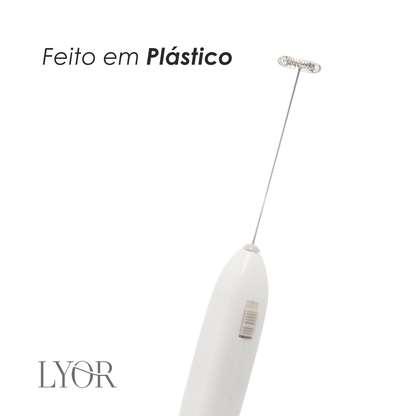 Mini Mixer Elétrico para Bebidas de Inox e Plástico Branco  Lyor