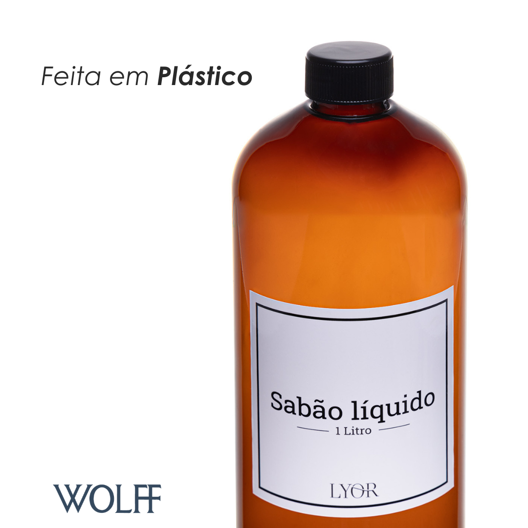 Porta Sabão Líquido de Plástico com Tampa Vintage 1L - Lyor