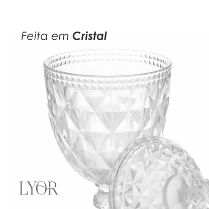 Potiche de Cristal com Pé Diamond 15cm x 32cm - Lyor