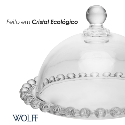 Mini Prato para Doce com Tampa Pearl 14cm x 10cm Cristal Ecológico - Wolff