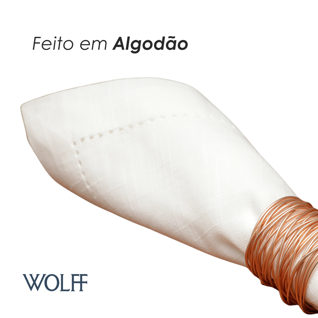 Conjunto 2 Guardanapos Ponto Ajour de Algodão Luxo Off White 40cm x 40cm - Wolff