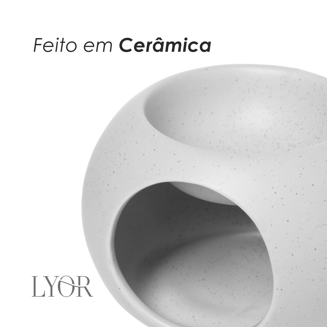 Difusor para Óleos Essenciais Granilite Branco Cerâmica - Lyor