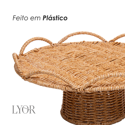 Prato para Bolo com Pé Bali 25cm x 25cm x 12,5cm Plástico - Lyor