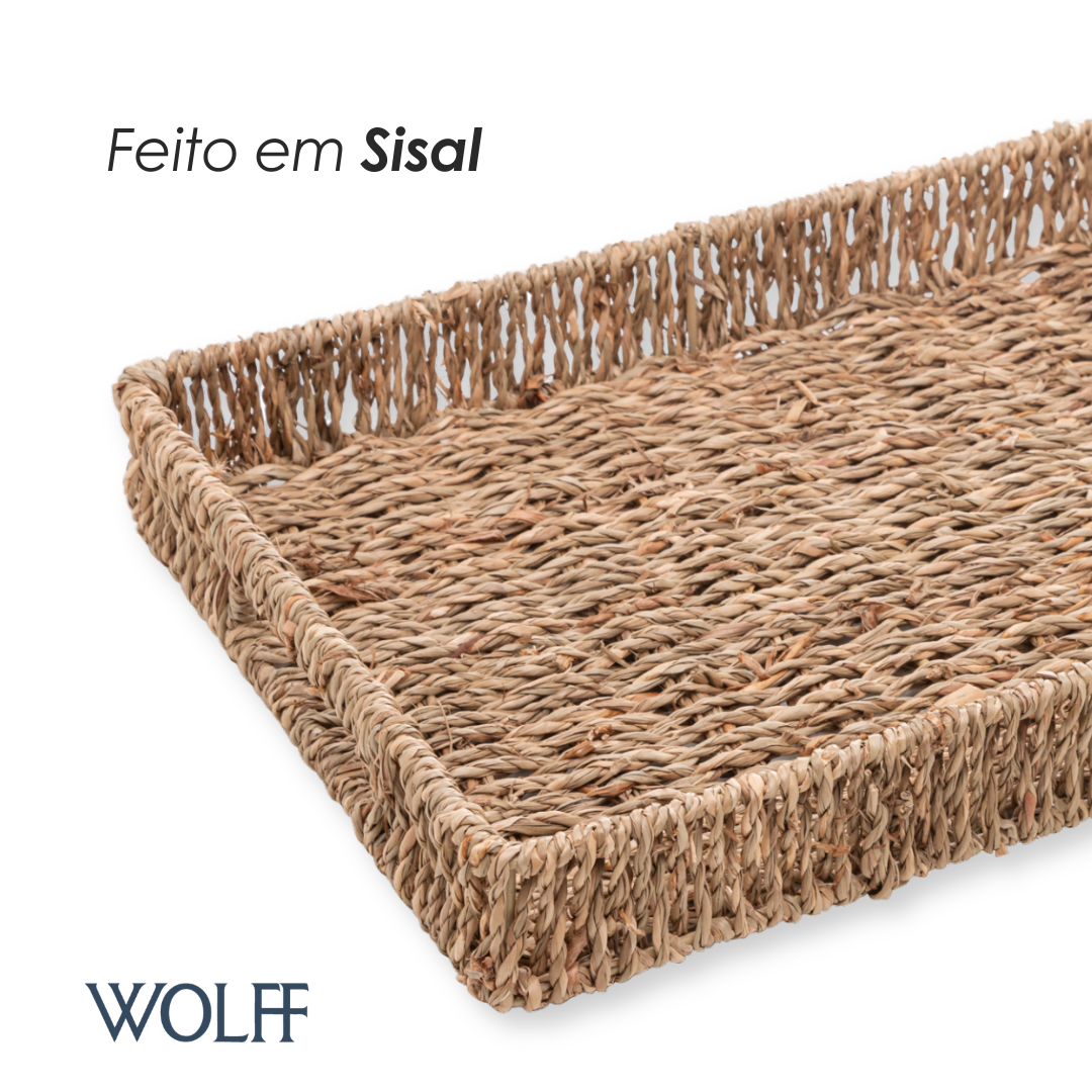 Bandeja de Sisal 30,5cm x 22,5cm x 4cm - Wolff