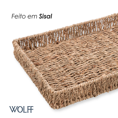 Bandeja de Sisal 30,5cm x 22,5cm x 4cm - Wolff