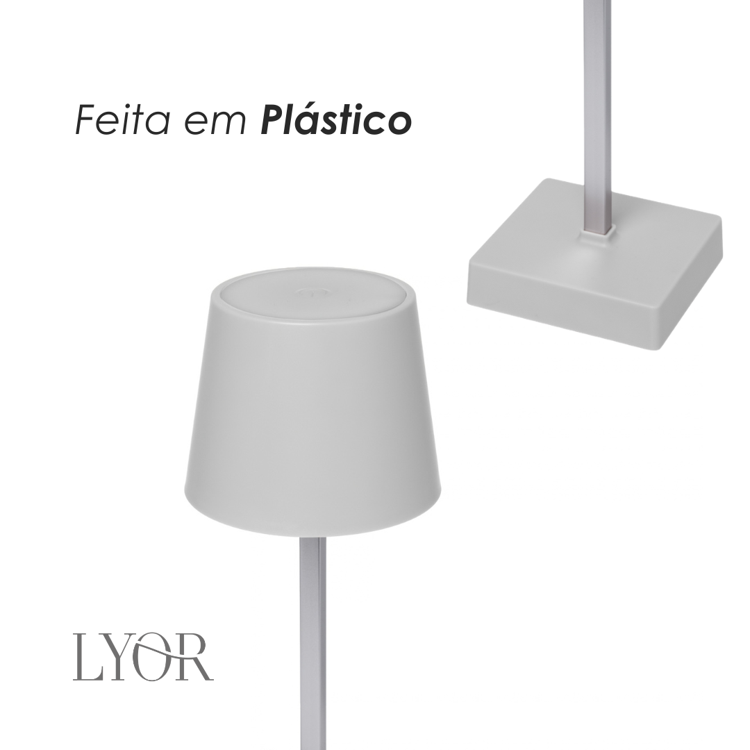 Luminária de Mesa Recarregável Led Usb Touch Neolight 10,5cm x 26cm Branco Plástico - Lyor