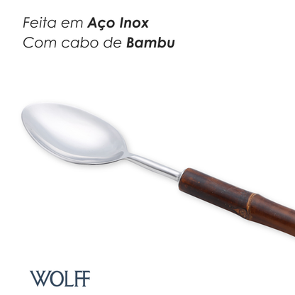 Colher para Servir de Aço Inox com Cabo de Bambu - Wolff