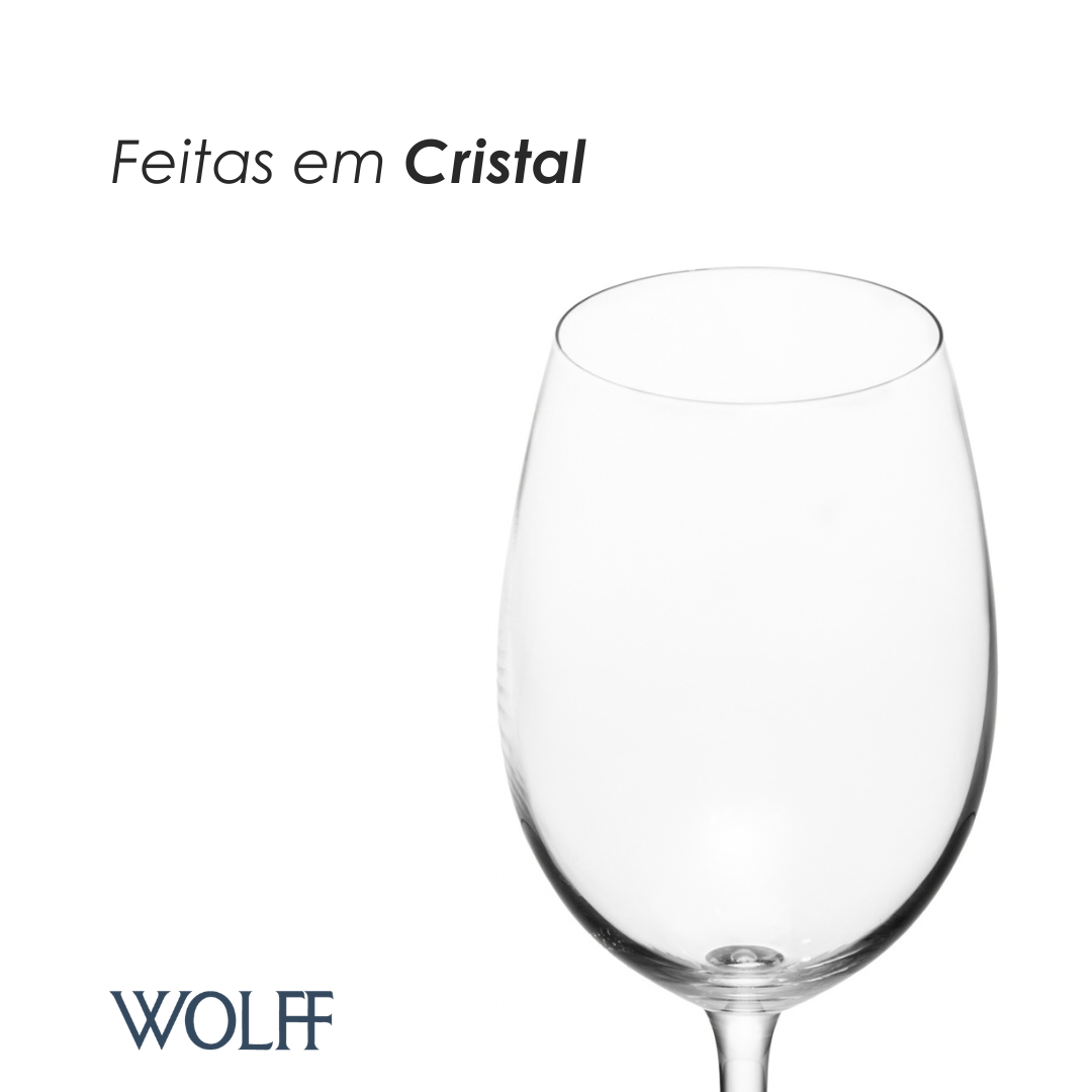 Jogo 6 Taças de Vinho Tinto De Cristal Ecológico Bohemia Veronica 450ml - Wolff