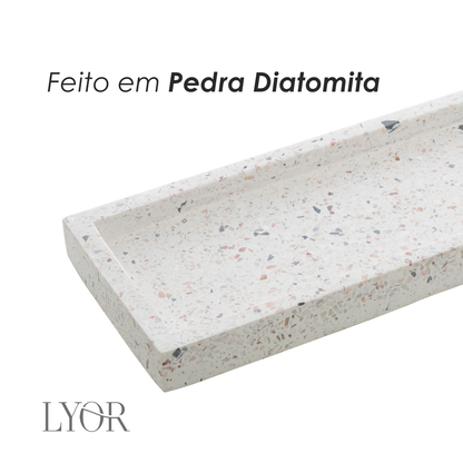 Bandeja Retangular de Mármore Terrazo 25cm x 10cm x 2cm - Lyor