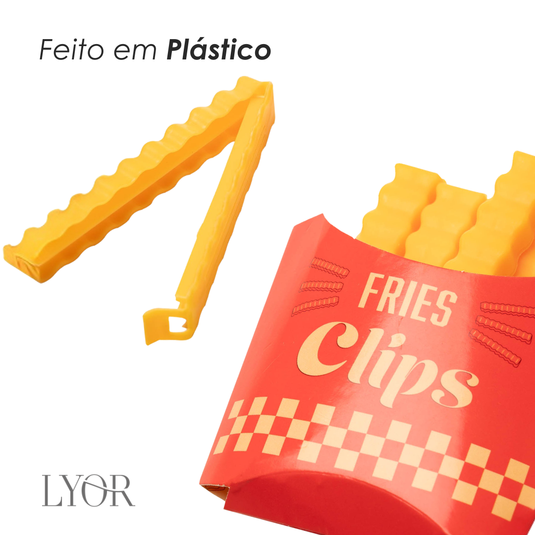 Conjunto 6 Prendedores para Embalagens Suporte Imã French Fries Plástico - Lyor