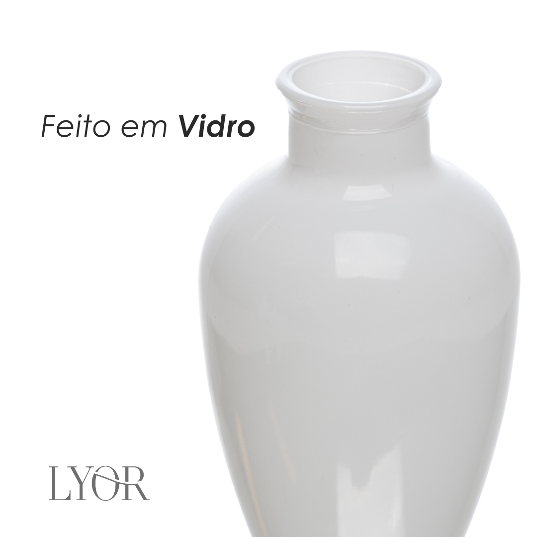 Vaso Dália 13cm x 7cm Branco Vidro - Lyor