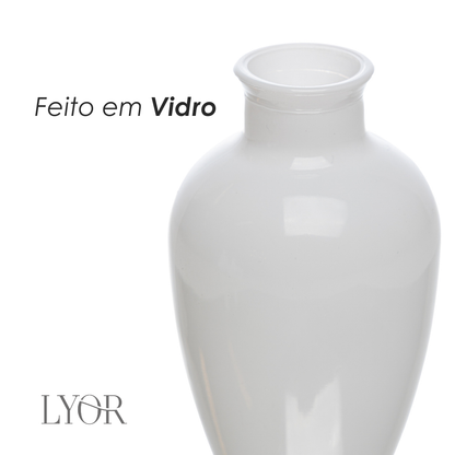 Vaso Dália 13cm x 7cm Branco Vidro - Lyor