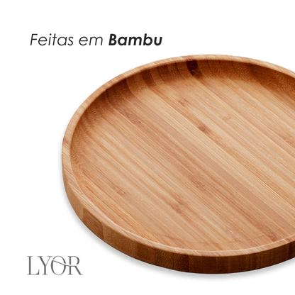 Bandeja de Bambu Hire 20cm x 20cm x 2cm - Lyor