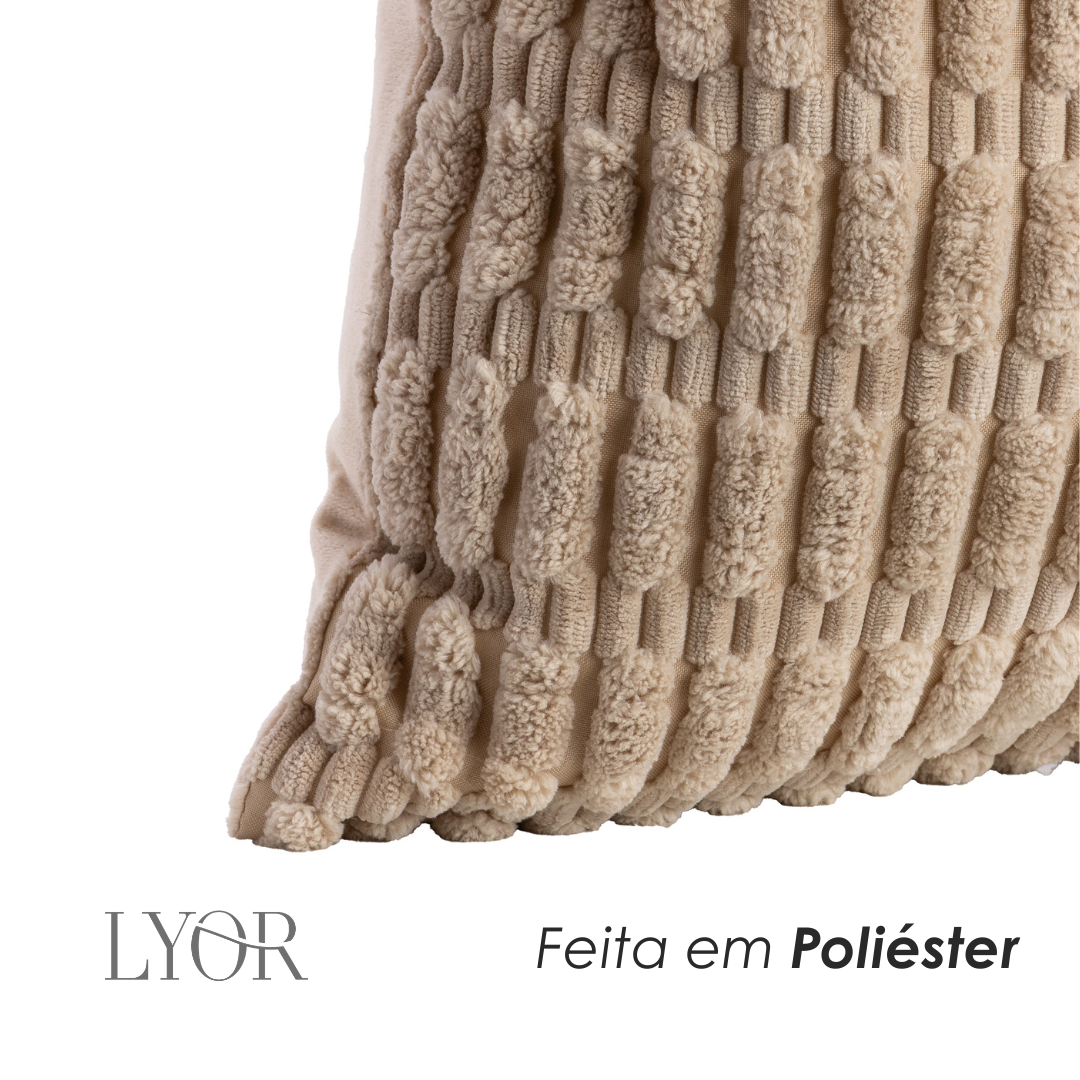 Capa para Almofada Carinho 45cm x 45cm Bege Poliéster - Lyor