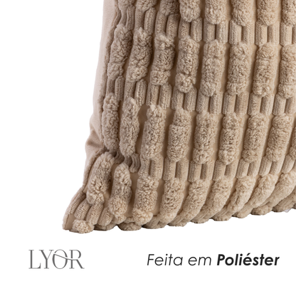 Capa para Almofada Carinho 45cm x 45cm Bege Poliéster - Lyor