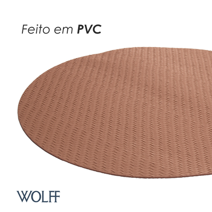 Lugar Americano Redondo Amélie 38cm Taupe PVC - Wolff.