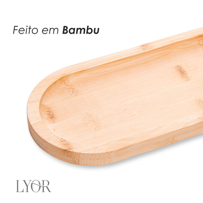 Bandeja Oval Nature 28cm x 12cm x 1,5cm Bambu - Lyor