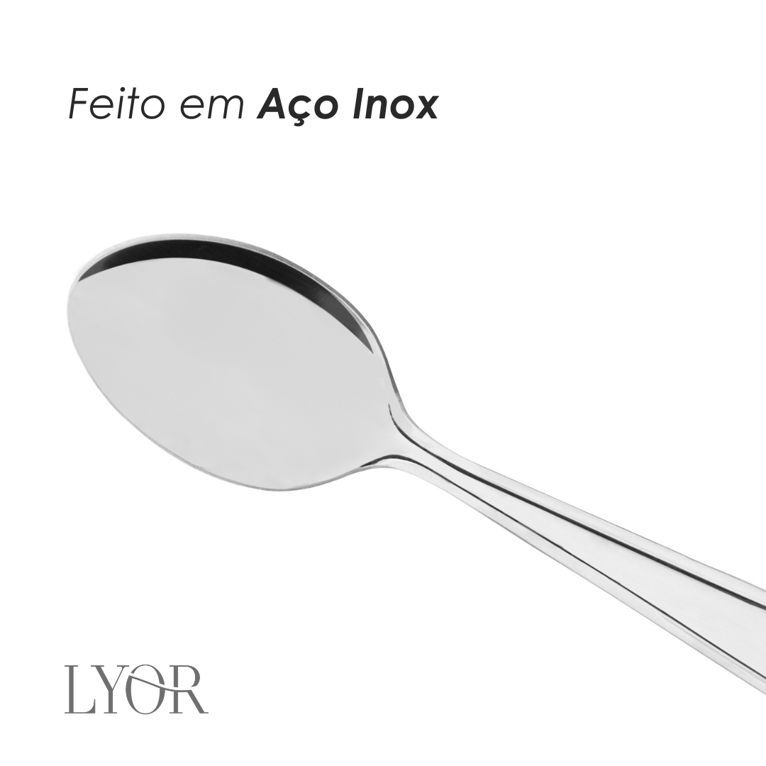 Conjunto 6 Colheres de Sobremesa Gastro Aço Inox - Lyor