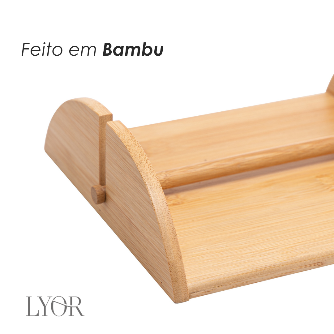 Porta Guardanapos de Bambu 21,5cm x 17,5cm x 5,5cm - Lyor