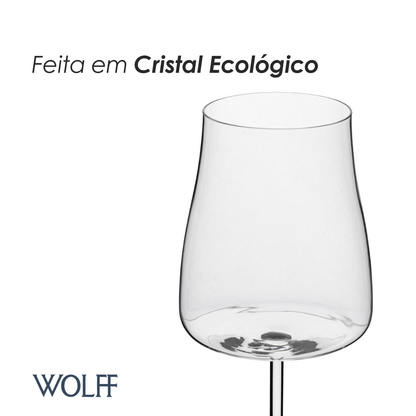 Jogo 6 Taças de Vinho De Cristal Ecológico Bohemia Alex 600Ml - Wolff