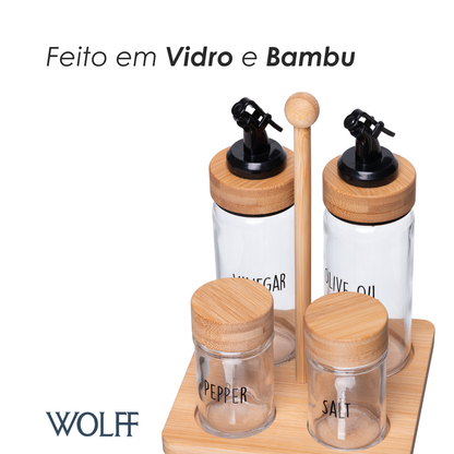Galheteiro 5 Peças Basic Vidro - Wolff