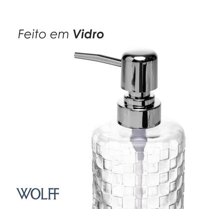 Porta Sabonete Líquido Mosaic 330ml Vidro - Wolff