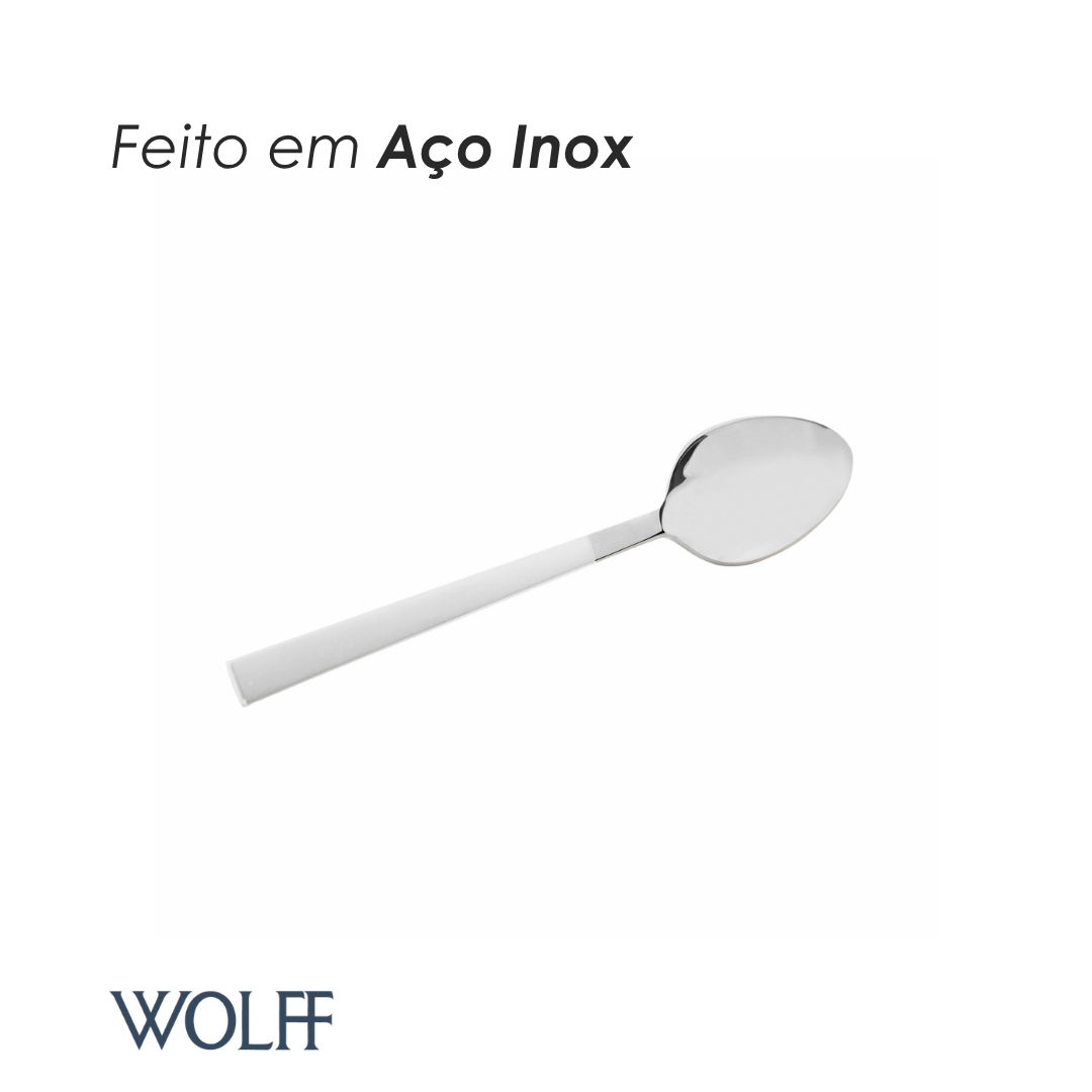 Faqueiro 16 Peças com Cabo Pintado Istambul Branco Aço Inox - Wolff