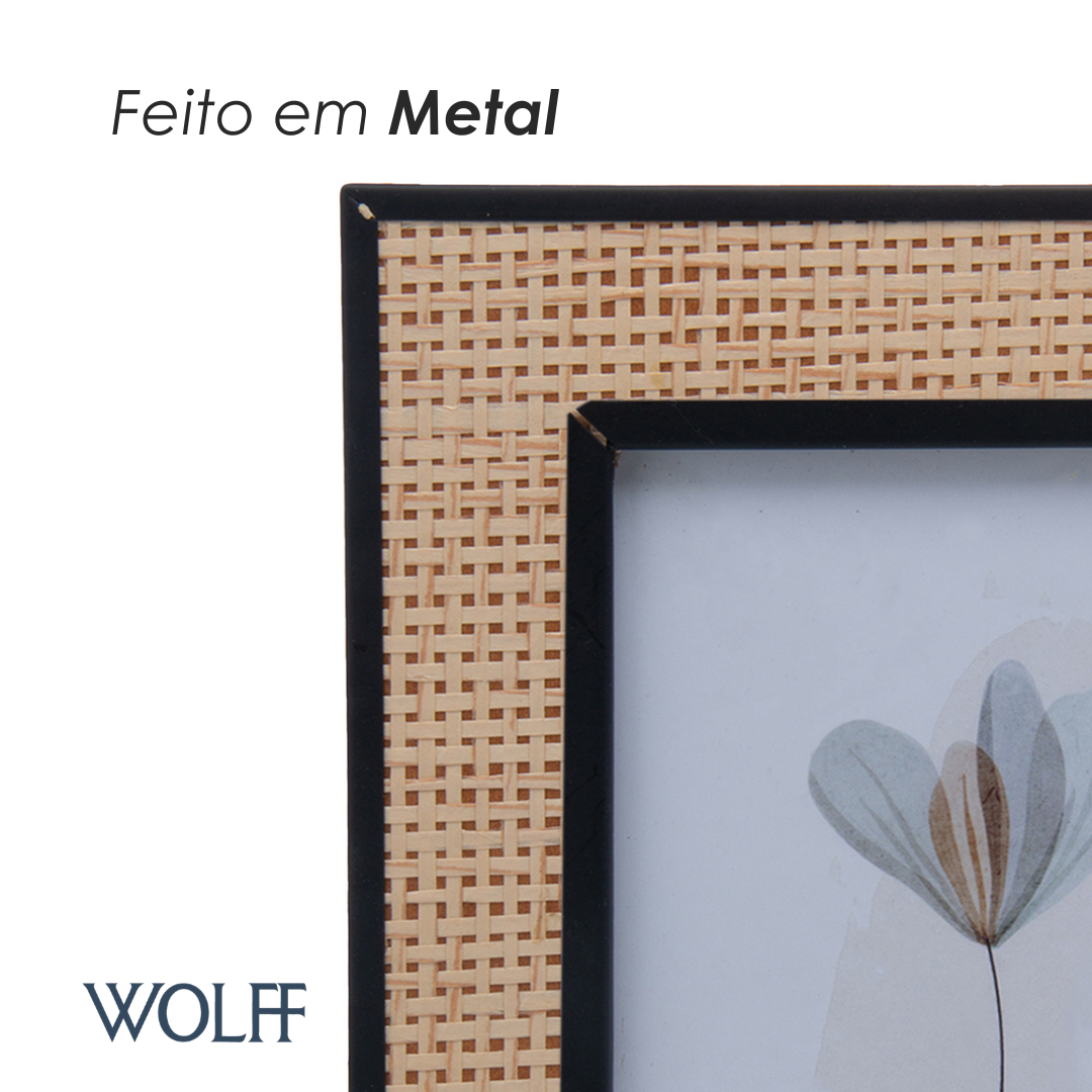 Porta-Retrato Toscana 15cm x 20cm Preto Metal - Wolff