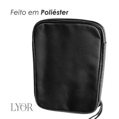 Organizador de Cabo 24cm x 3cm x 17cm Preto Poliéster - Lyor
