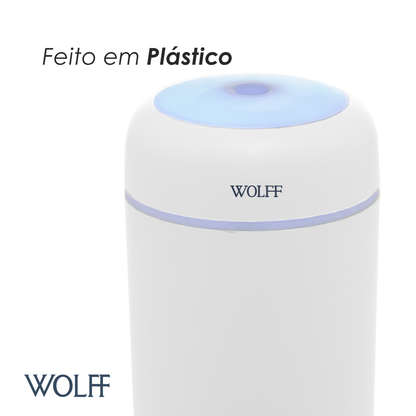 Umidificador de Ar Portátil de Plástico com Entrada USB e Luz Led Noturna 300ml - Wolff