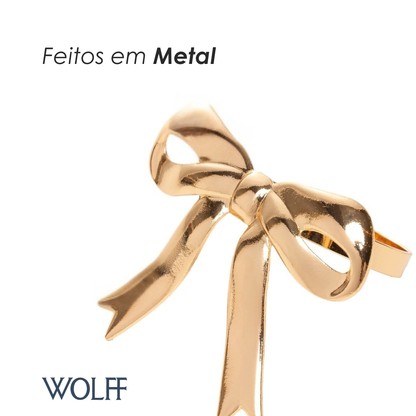 Jogo 4 Anéis para Guardanapo Ribbon Dourado Metal - Wolff