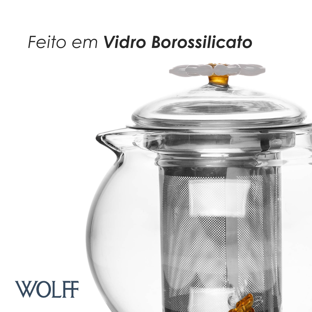 Chaleira com Difusor Sun Garden 600ml Vidro Borossilicato - Wolff