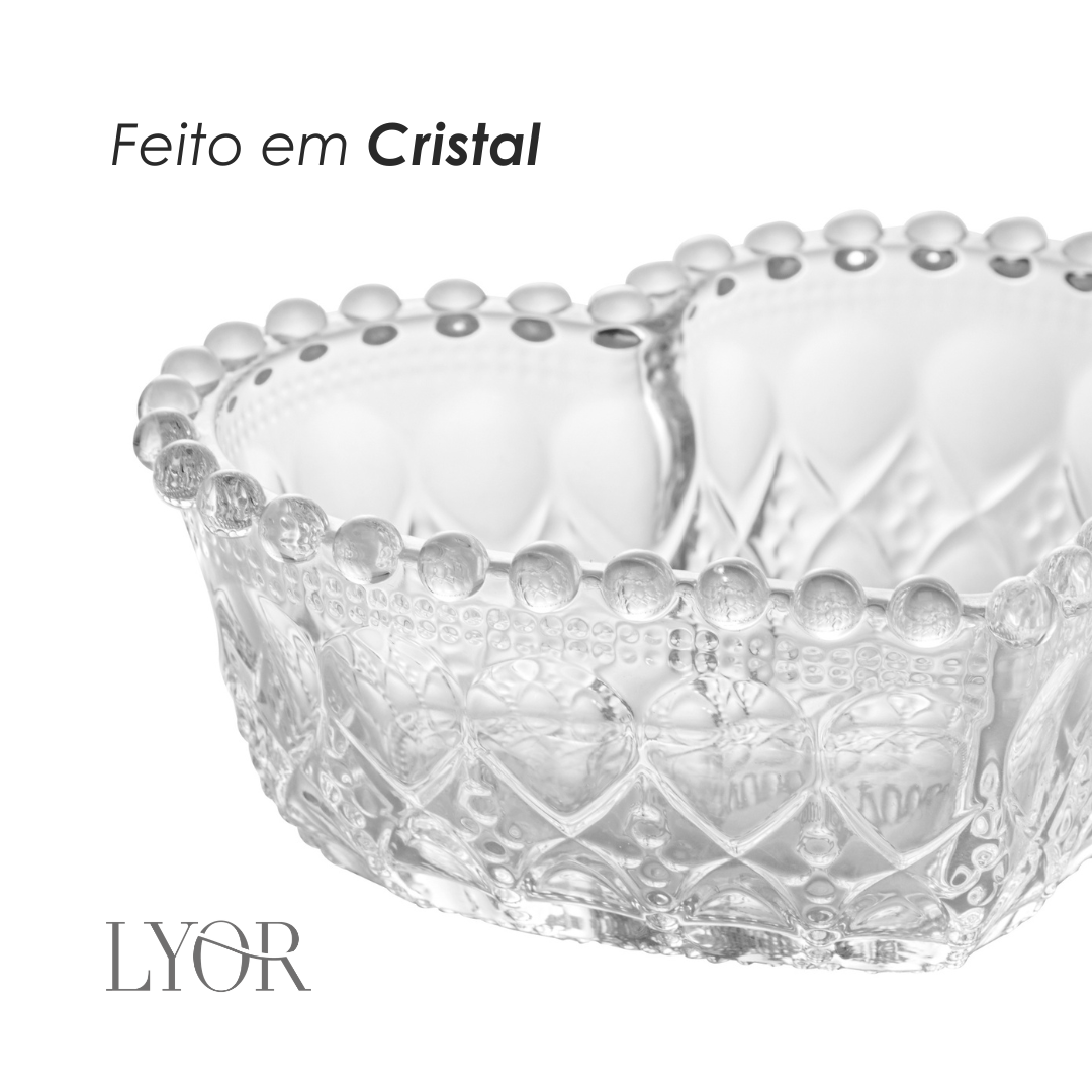 Bowl Coração Balls 13cm x 12cm x 5cm Cristal - Lyor