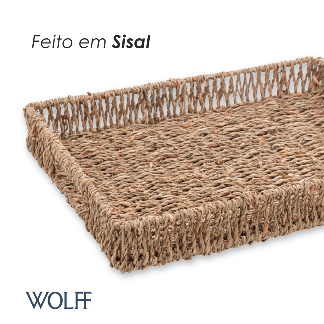 Bandeja de Sisal 34cm x 26cm x 4,5cm - Wolff
