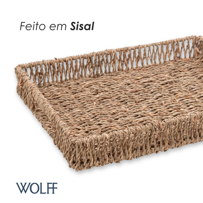Bandeja de Sisal 34cm x 26cm x 4,5cm - Wolff